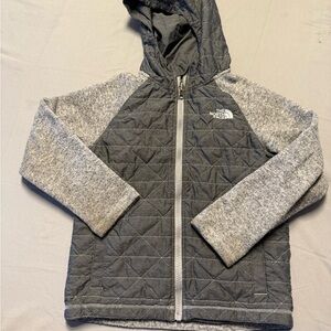 The North Face Kids Charcoal and Heather Gray Quilted Hoodie